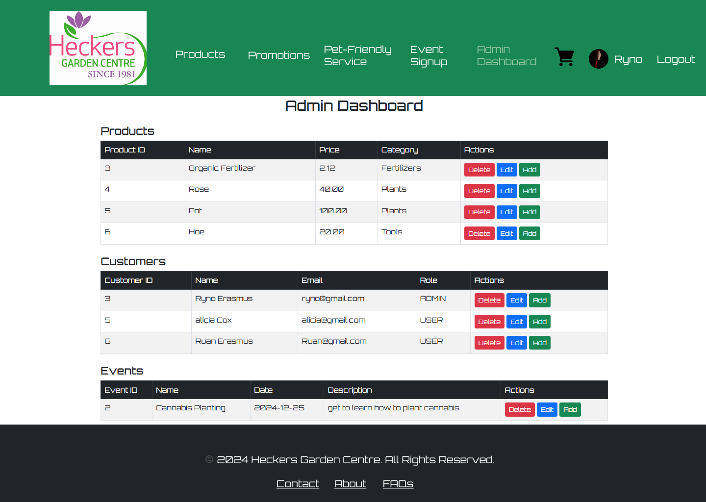 Admin Page