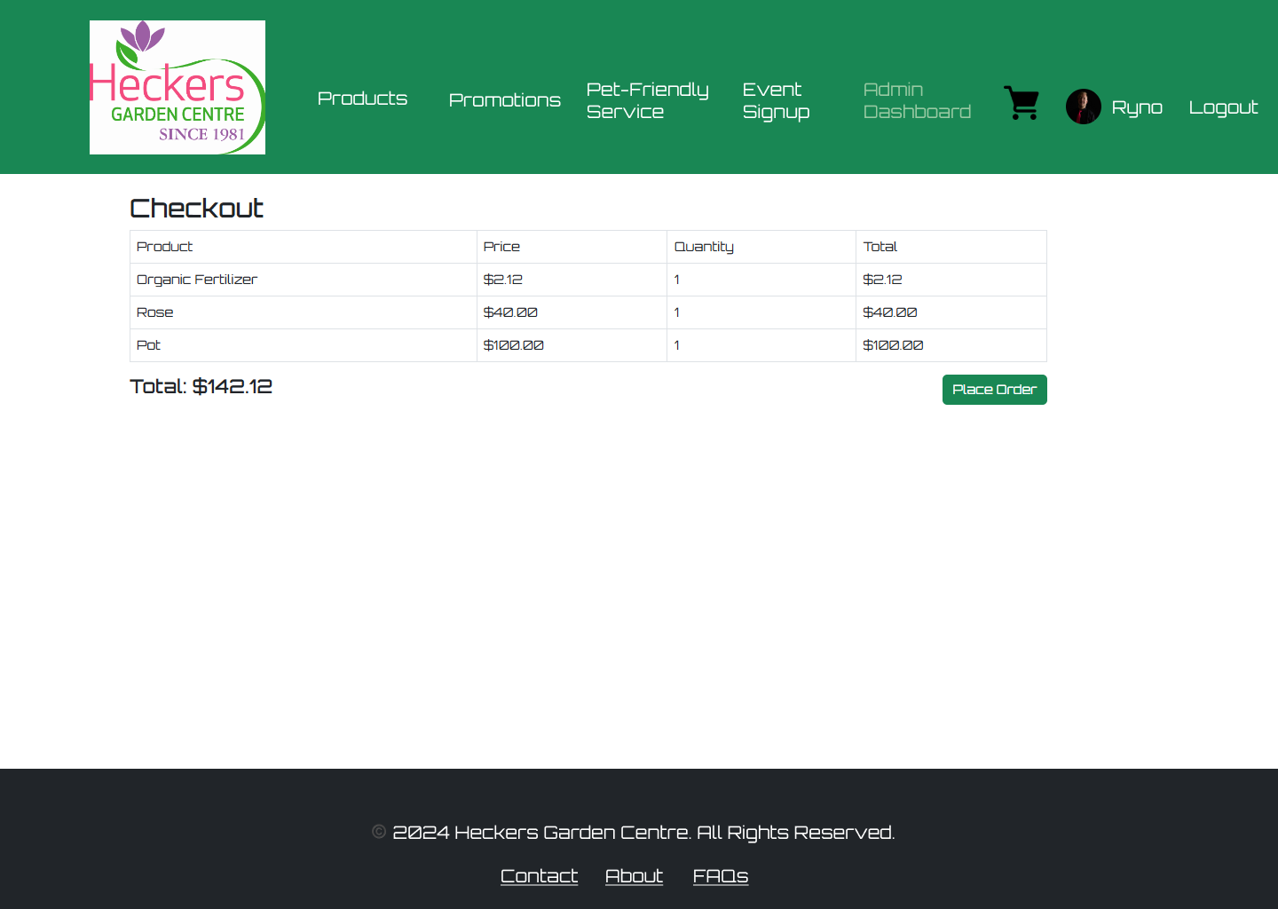 Checkout Page