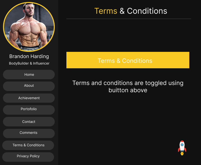 Terms and Conditions Page