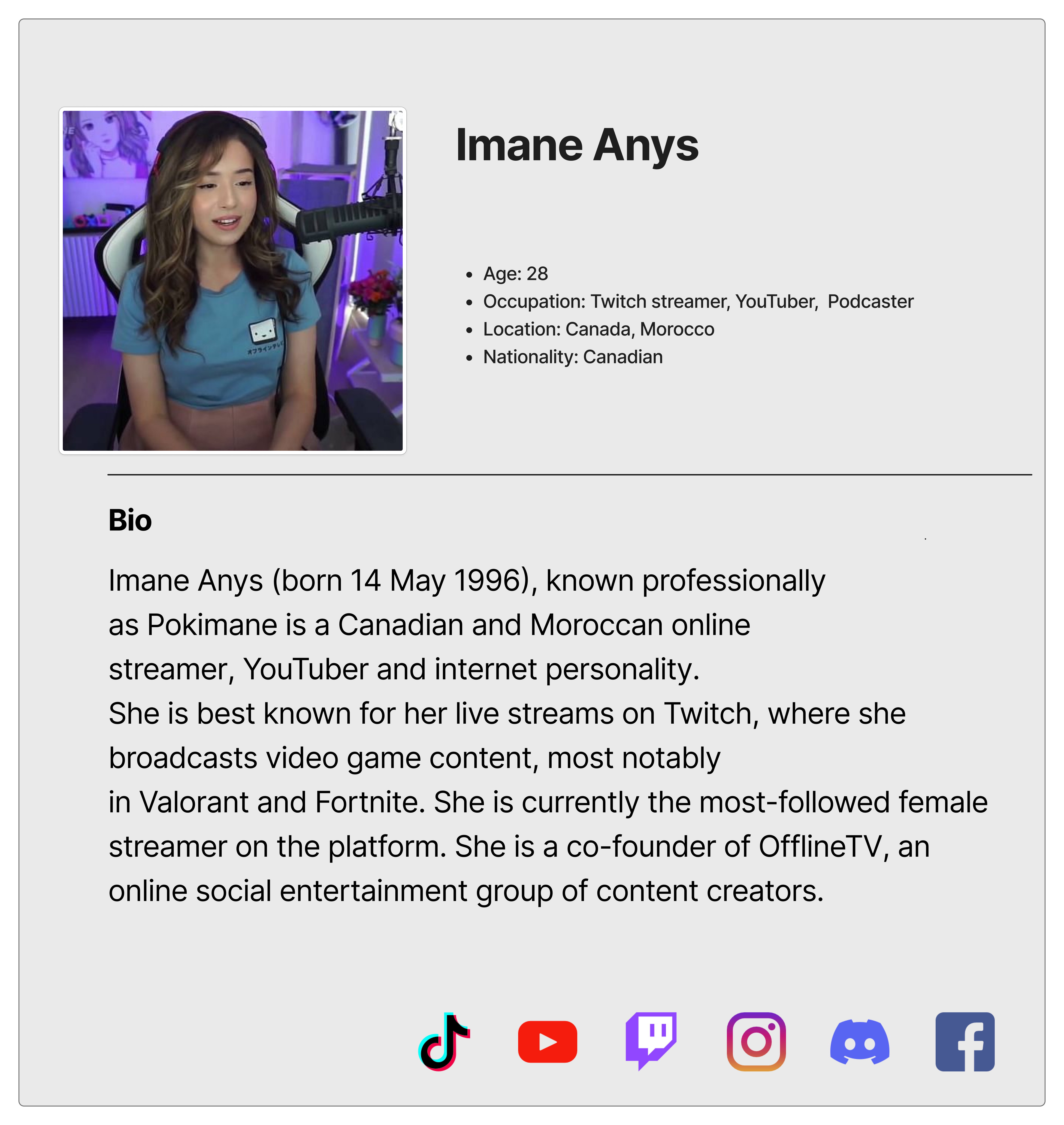 Pokimane Persona